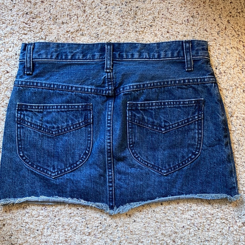 Free People Denim Jean Cut Off Raw Hem Mini Skirt - Picture 15 of 16
